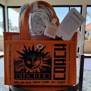NIP COACH LIL NAS X Drop Cargo Tote Sun Bright Mandarin